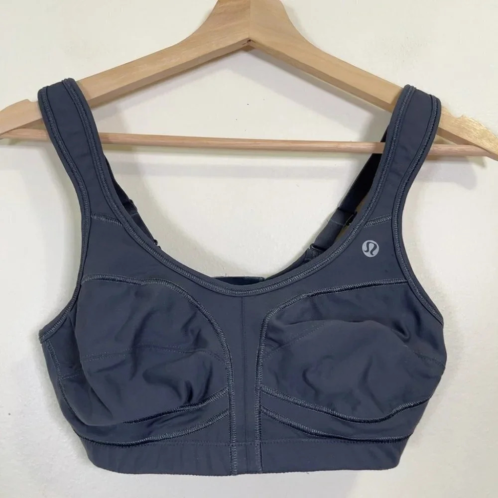 Lululemon Mesh Back Wide Strap Gray Sport Bra